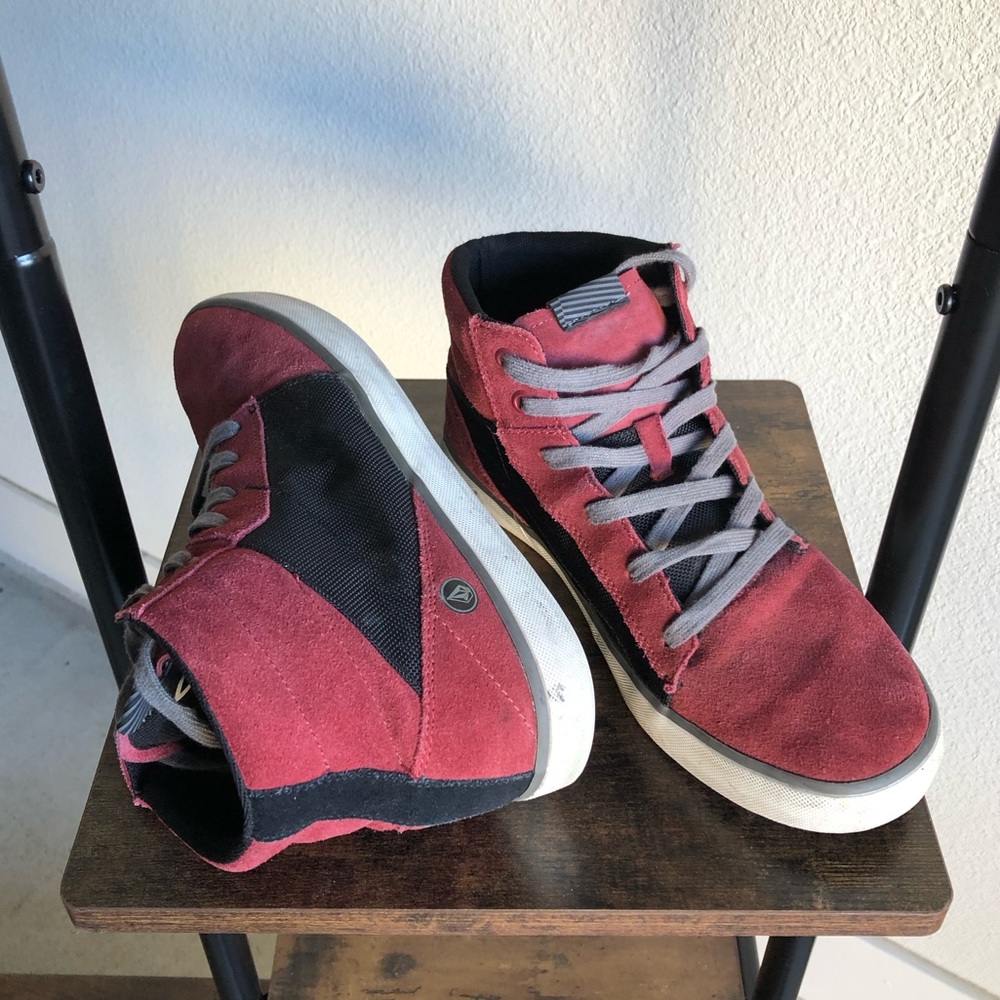Volcom Burgundy Suede High Top Sneakers